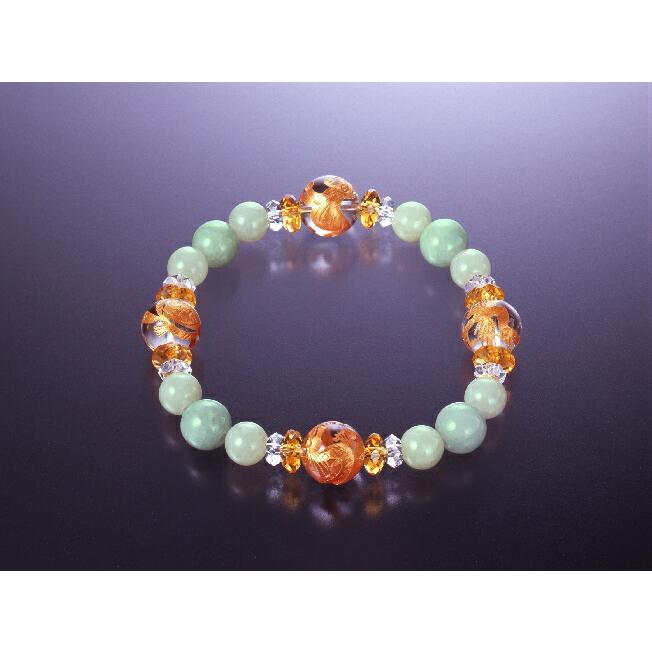 四神獣・ひすいブレスレット 白水晶 黄水晶 翡翠 パワーストーン