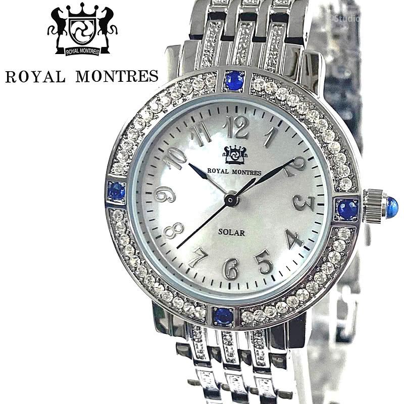 ROYAL MONTRES サファイア天然石 ソーラー腕時計 RM-0015-SVSL