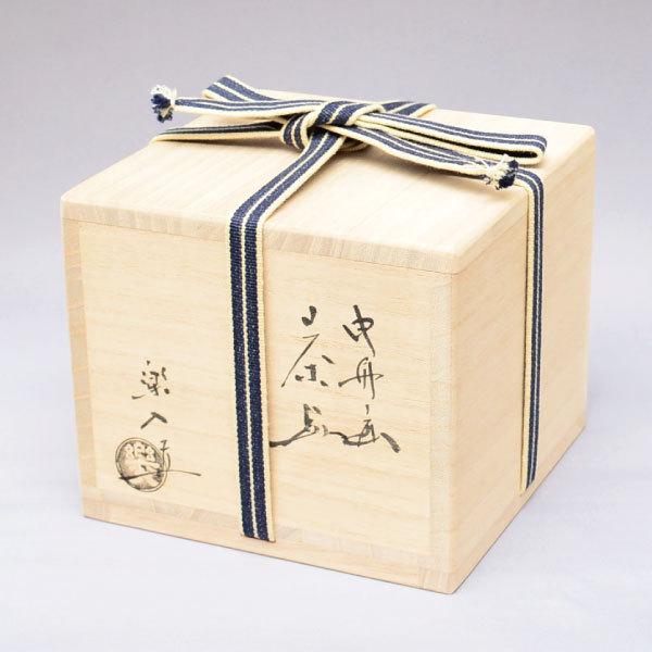 茶道具 茶碗 吉村楽入 作 赤楽茶碗 曳舟ノ画 : 茶道具専門店 (有)菊池