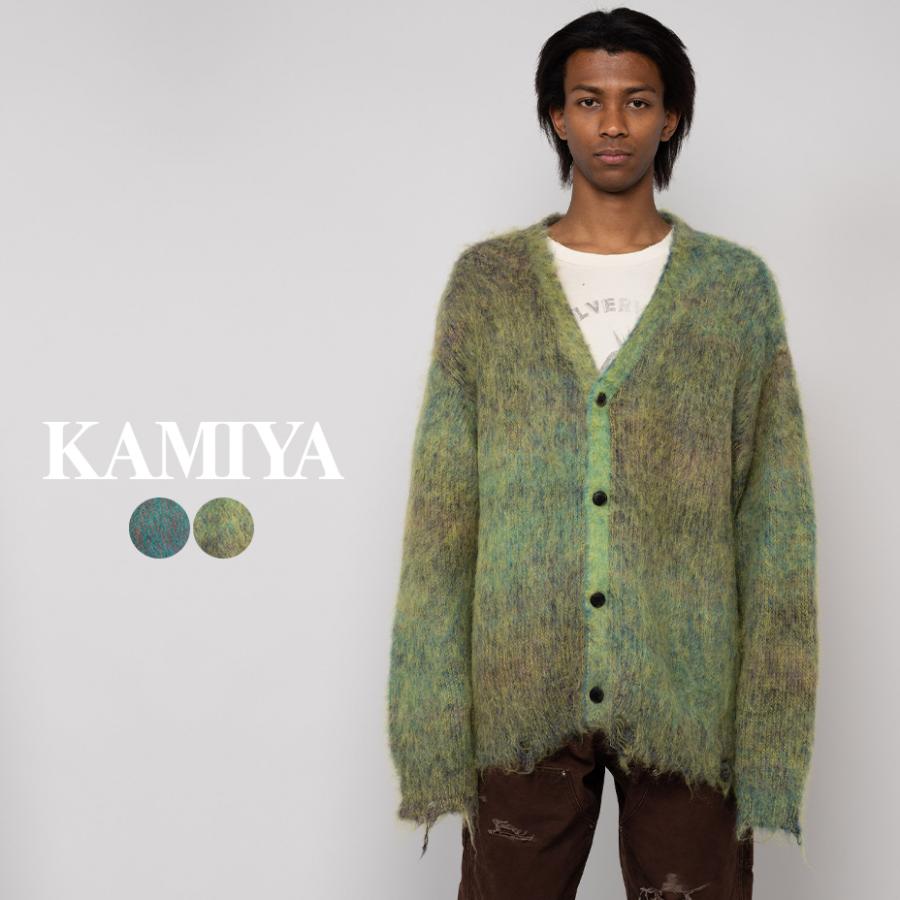 KAMIYA カーディガン メンズ レディース Kasuri Mohair Cardigan