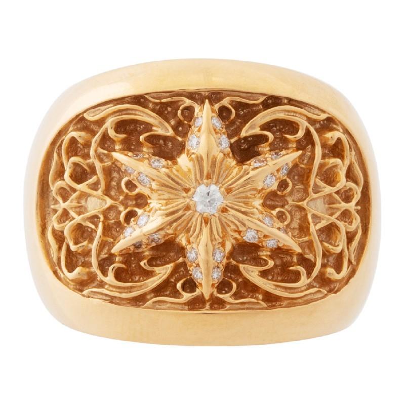 CHROME HEARTS（クロムハーツ） CLASSIC OVAL STAR RING 22K PAVE