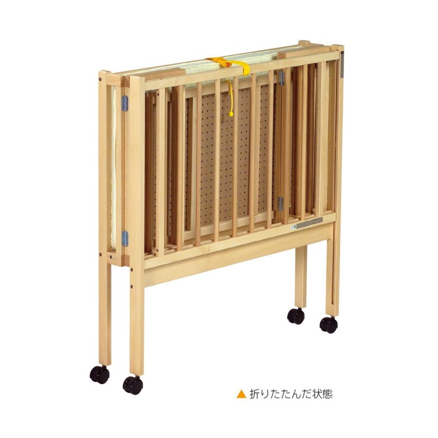 石崎家具 日本製 ベビーベッド「業務用 折りたたみベッド（マット付