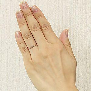 ピンキーリング 一粒ダイヤ ダイヤモンドリング 0.03ct ピンクゴールド