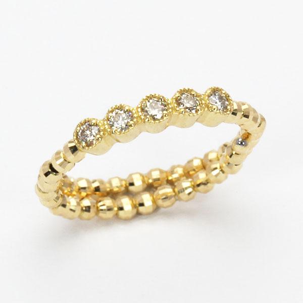 リング 指輪 フリーサイズ ダイヤモンド ダイヤ k18 18金 イエロー