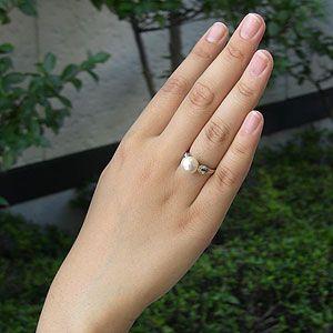 パールリング 普段使い パール リング k18 18金 真珠 指輪 本真珠