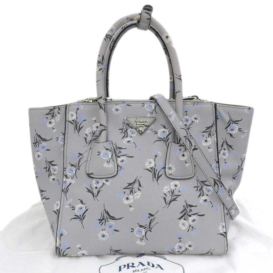 PRADA（プラダ） 花柄 フラワー 2WAY ハンドバッグ グレー B2625P 春