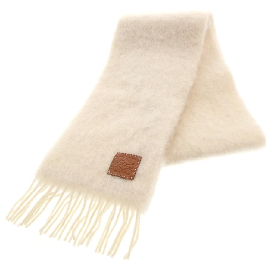 LOEWE（ロエベ） アナグラム レザーパッチ モヘア ウール マフラー A