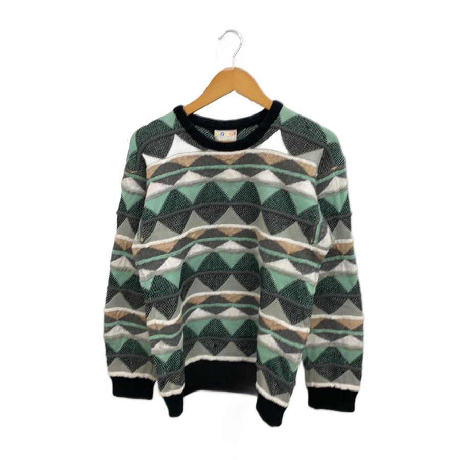 COOGI◇ニット・セーター(厚手)/XL/コットン/GRN/総柄 : セカンド