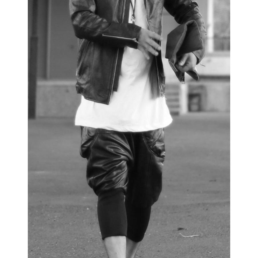 本革 レザーサルエルパンツ サルエル ワイドパンツ WORCA JACK : 本革