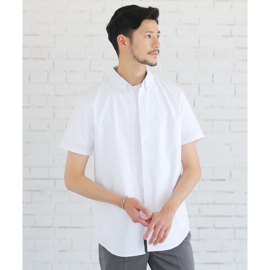 シャツ メンズ 七分袖 半袖シャツ オックスフォードシャツ ストレッチ