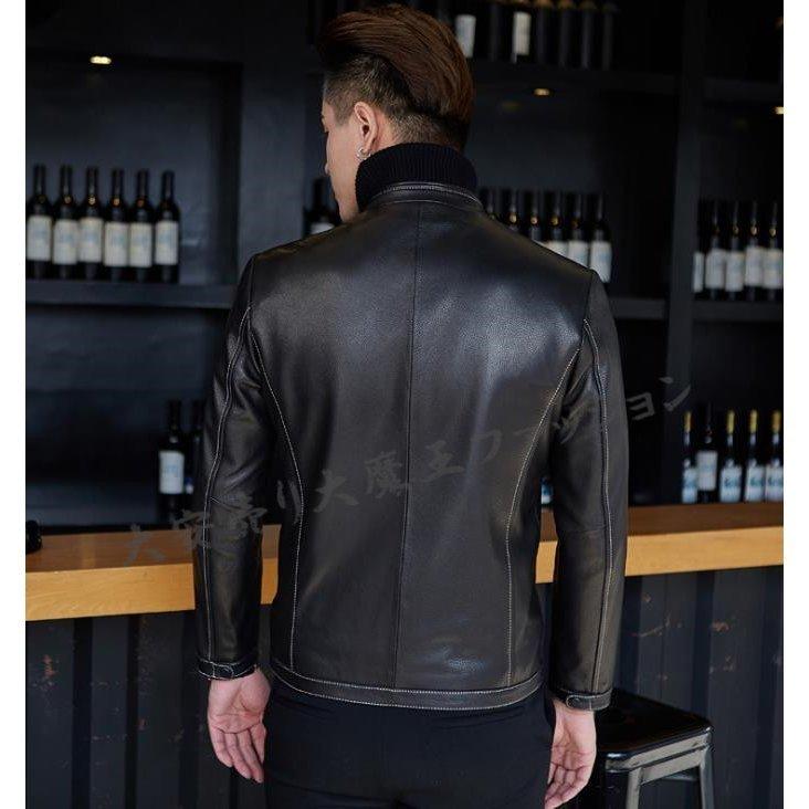 上品本革高級鹿革ライダースジャケット高品質メンズアウターバイク用