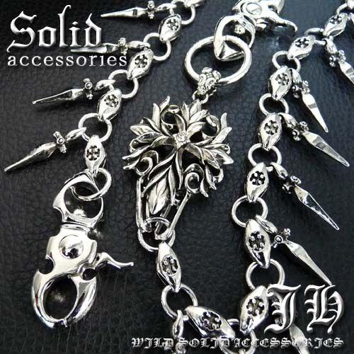 超ヘビー級 お兄系 ダガー ウォレットチェーン シルバー ct クロス