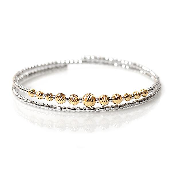 ブレスレット レディース k18 18金 5mm玉入り ミラーボール カット