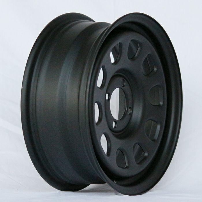 15インチ 鉄ちんホイール 6J +30 4穴 PCD100 マットブラック MC21 MC22