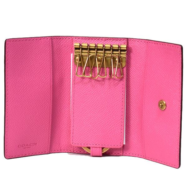 COACH（コーチ） キーケース クロスグレインレザー ロゴ 6連 キー