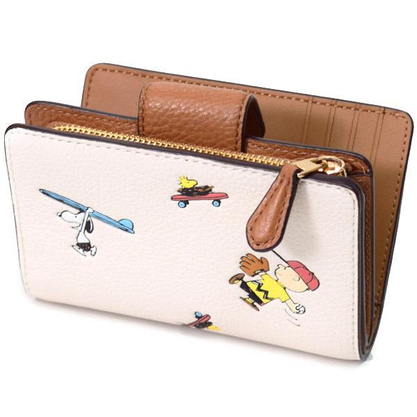 COACH（コーチ） 財布 ぺブルレザー ピーナッツ コラボ スヌーピー
