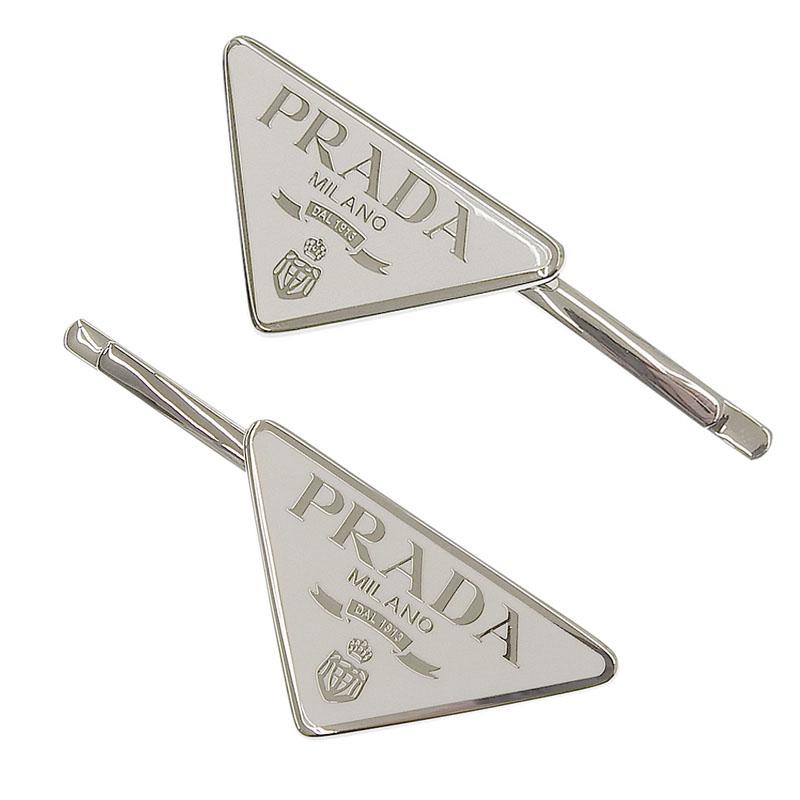 PRADA（プラダ） ヘアアクセサリー トライアングルロゴ ヘアピン