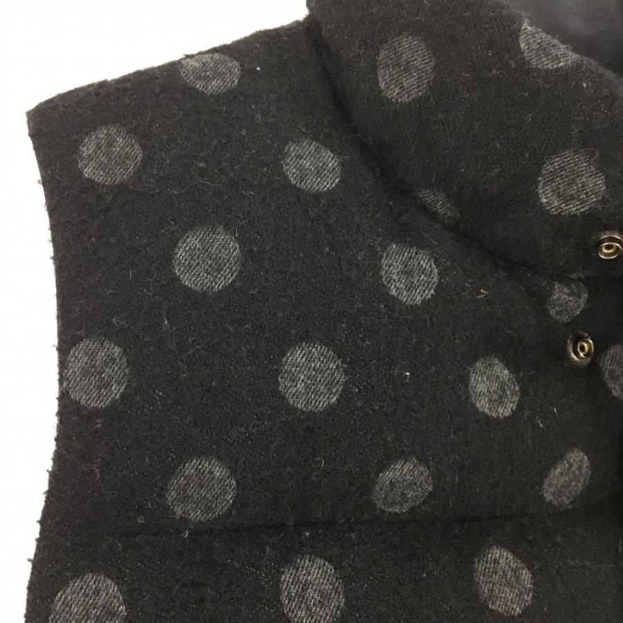 パーリーゲイツ ダウンベスト 黒×グレー レディース 1(M) ゴルフウェア