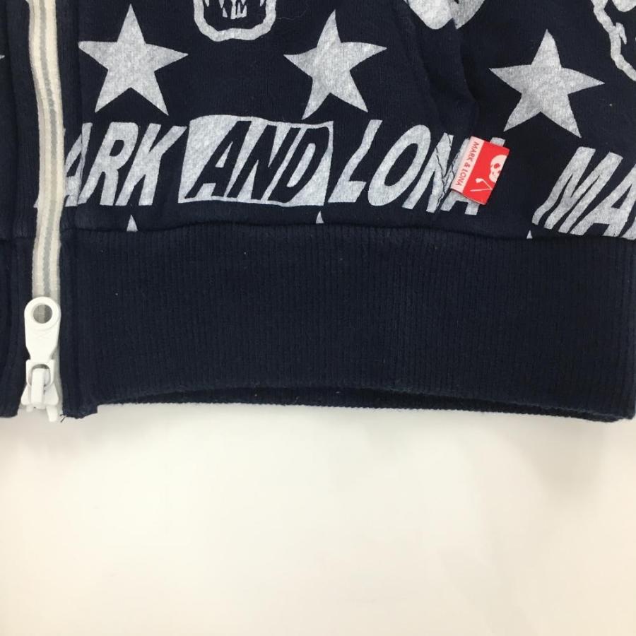 MARK&LONA（マークアンドロナ） ジップパーカー ネイビー×白 総柄