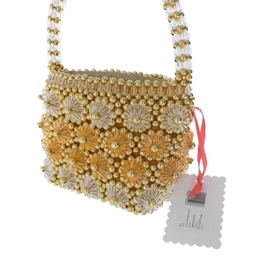 超美品・シュリンプス Shelly Bag・ハンドバッグ ビーズ フラワー