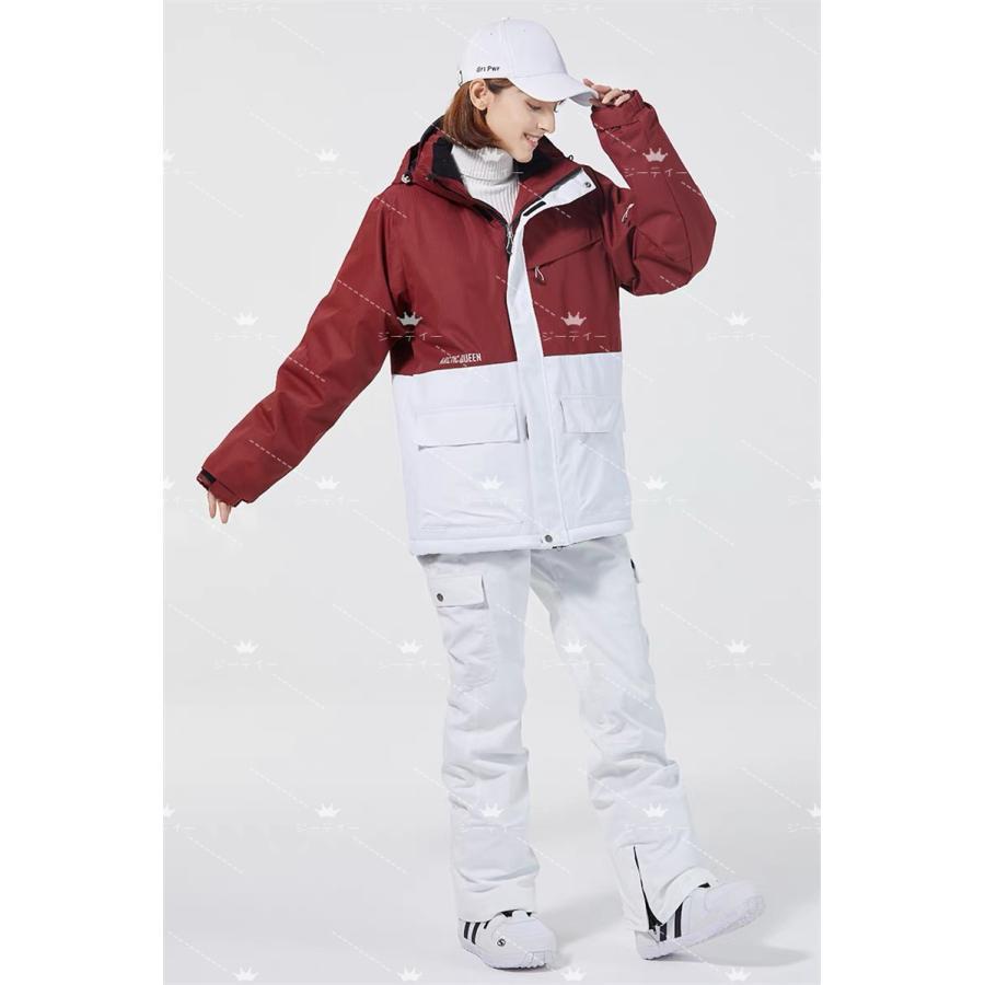 スキーウェア レディース スノーボードウェア 上下セット フード付き