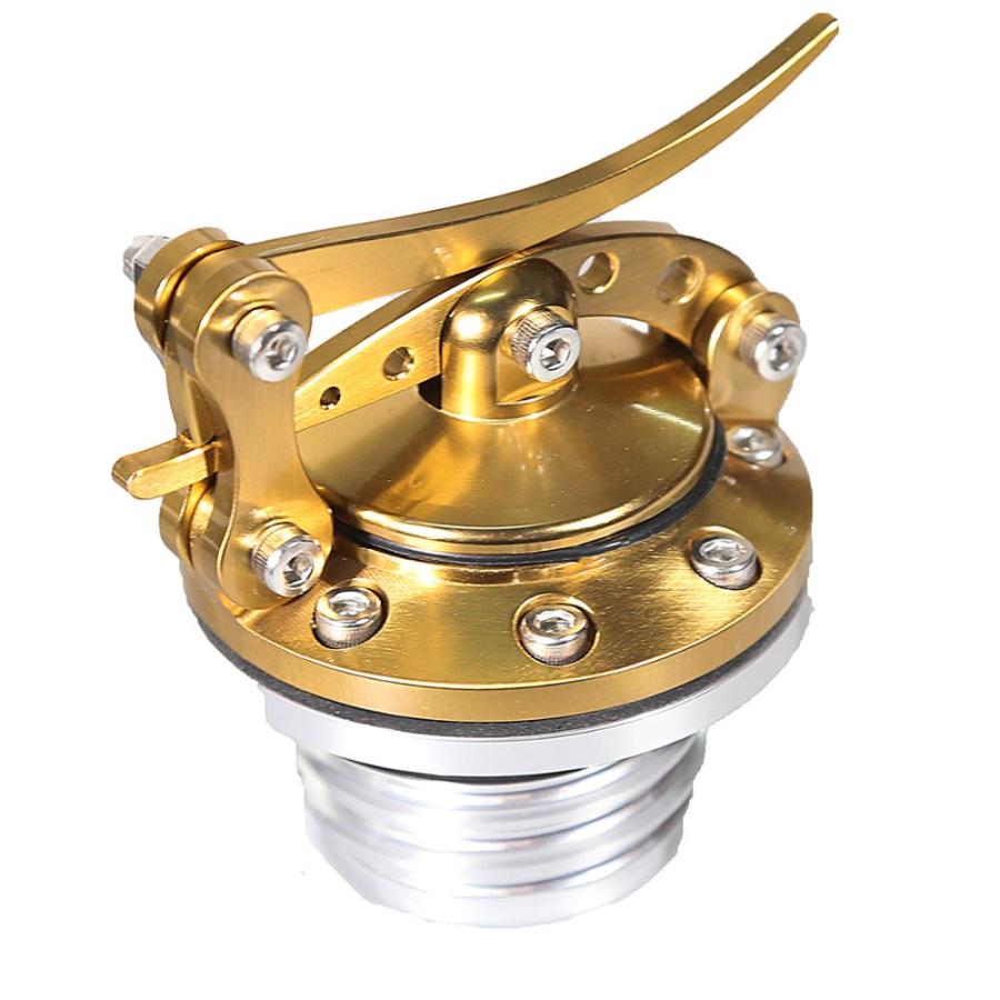 バイク タンク キャップ ガソリン ガス フューエル ブラック ゴールド