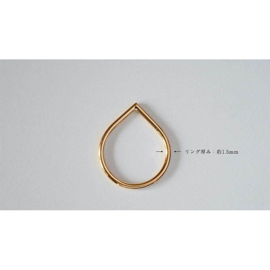 K18 shizuku リング 落ちる水滴をそのまま表現 雫 露 送料無料 地金