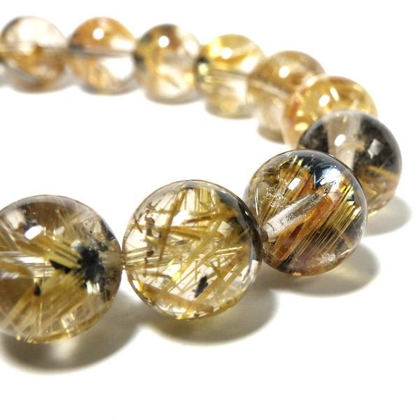 ヘマタイトルチルクォーツ ブレスレット 11mm玉 天然石 パワーストーン