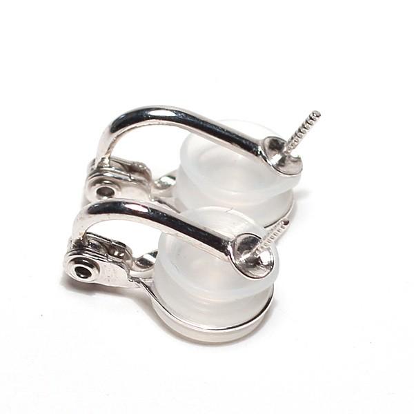 イヤリング金具パーツ ホワイトゴールド製 パール用 痛くない微調整可