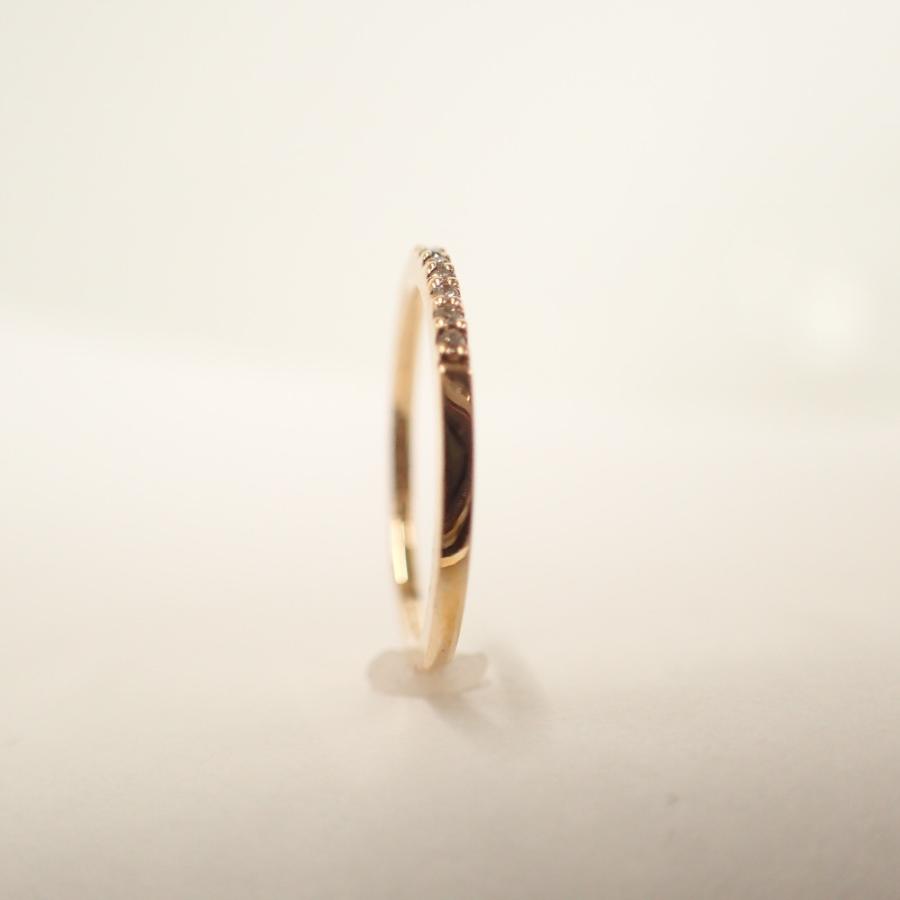 agete（アガット） 美品 K10 ダイヤモンド 0.05ct ハーフエタニティ