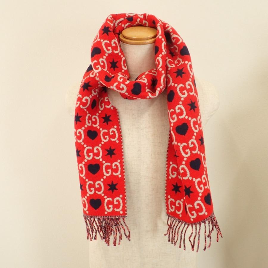GUCCI（グッチ） 美品 601176 3G200 6468 GG/ハート/スター柄 ウール