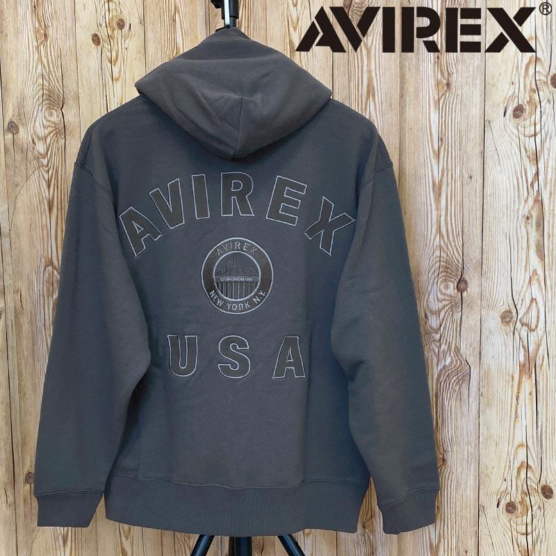 AVIREX（アヴィレックス） VARSITY LOGO ZIP SWEAT PARKA NYC バー