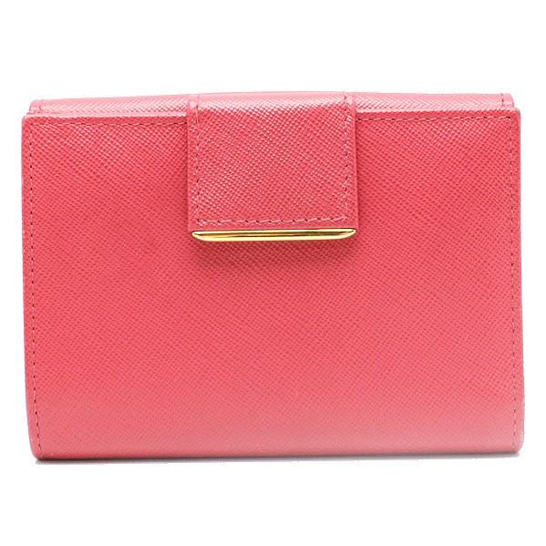 PRADA（プラダ） Wホック財布 1M0523 ピンク PEONIA レザー 10758