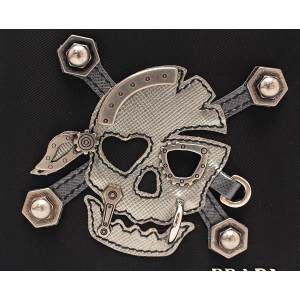 PRADA（プラダ） メンズ スカル 二つ折り財布 2M0738 黒ナイロン