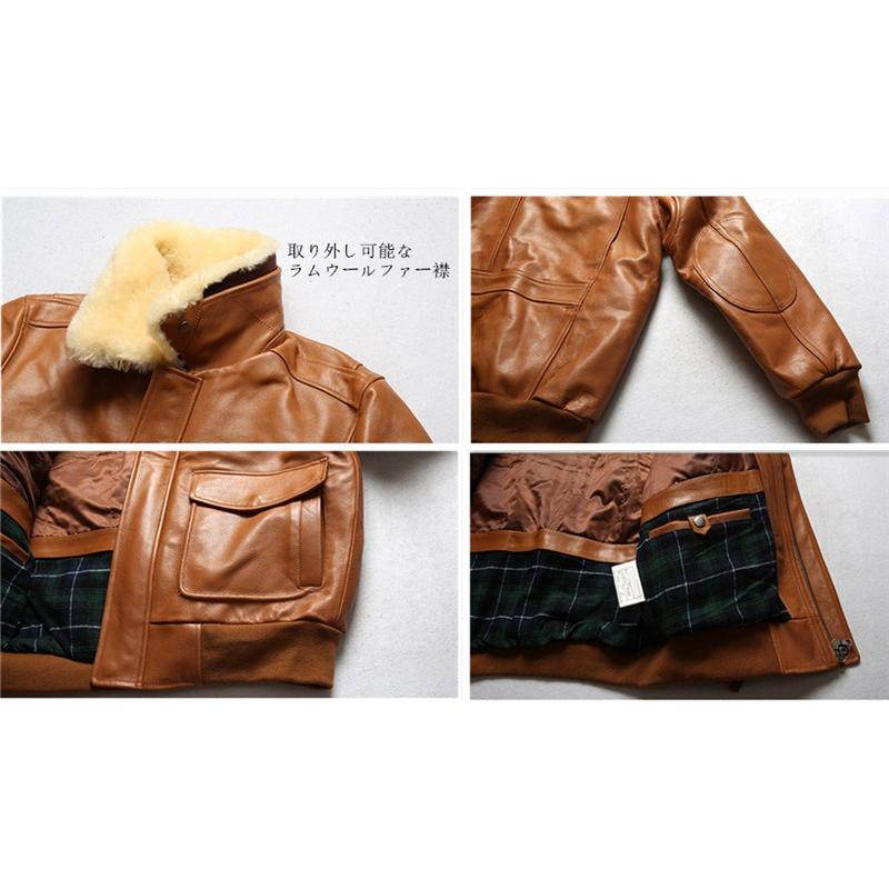 本革フライトジャケット 本革ジャケット G1空軍服 綿入れ 牛革 レザー