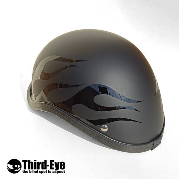 在庫 バイク ヘルメット ハーフキャップ フレイムス BLACK-BLACK