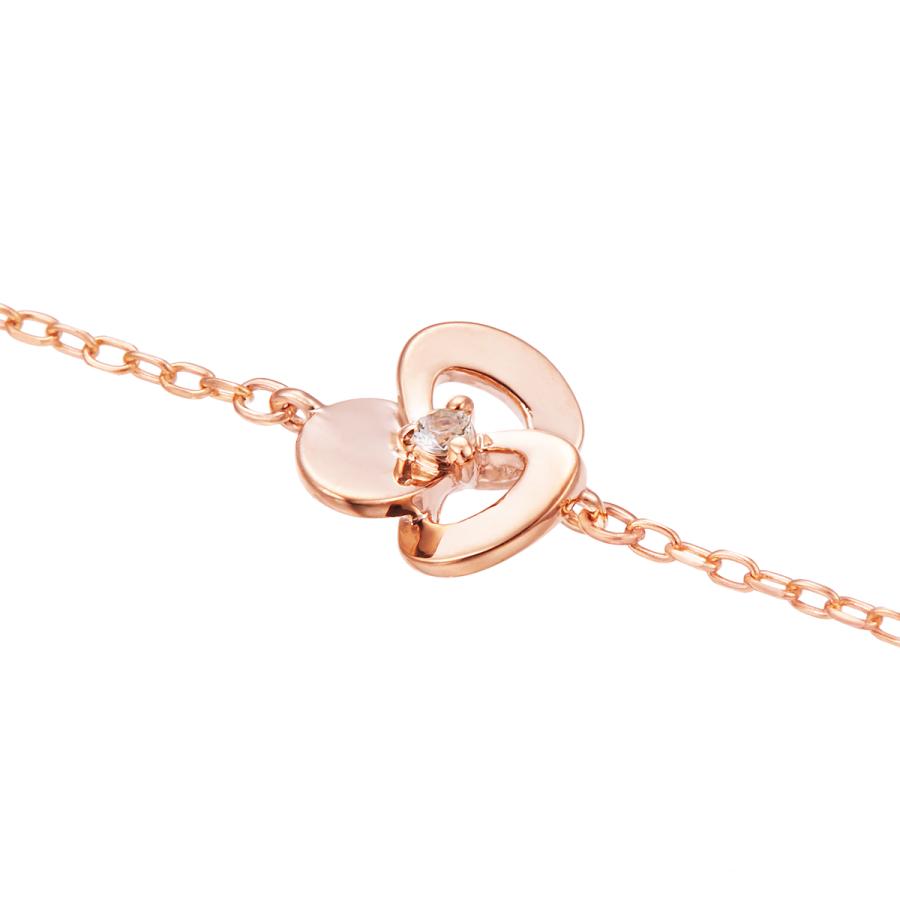 ジュエリーツツミ K10ピンクゴールドホワイトトパーズブレスレット