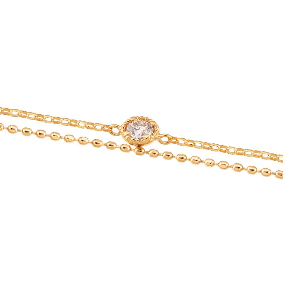 ジュエリーツツミ K18イエローゴールドダイヤモンドブレスレット