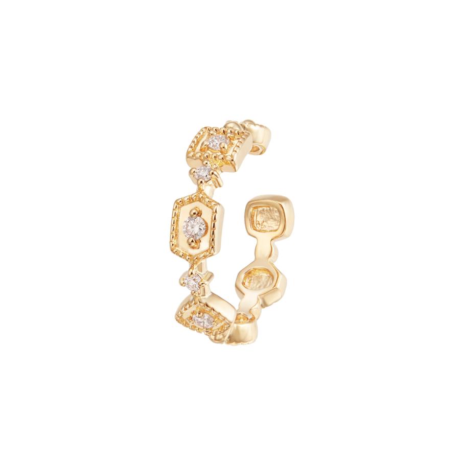 ジュエリーツツミ K10イエローゴールドダイヤモンドイヤーカフ（片側