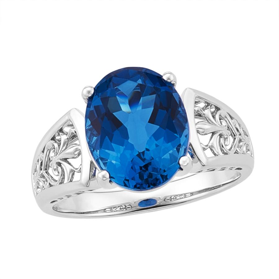 ジュエリーツツミ K10ホワイトゴールドロンドンブルートパーズリング