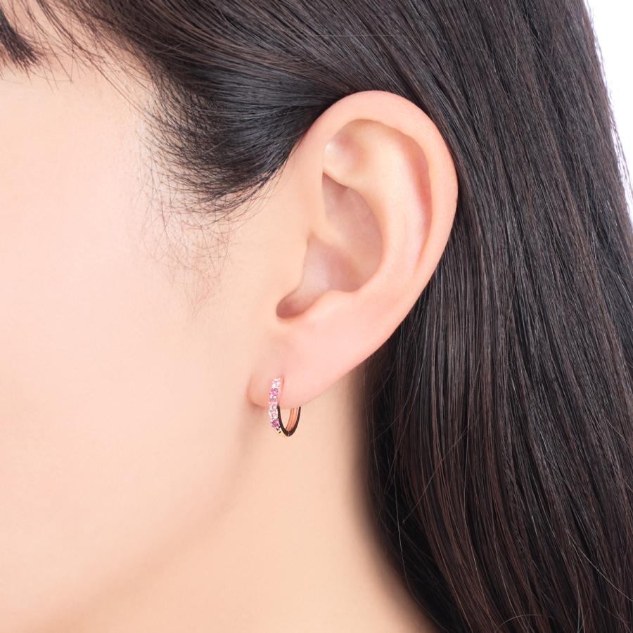 ジュエリーツツミ K10ピンクゴールドマルチストーンピアス