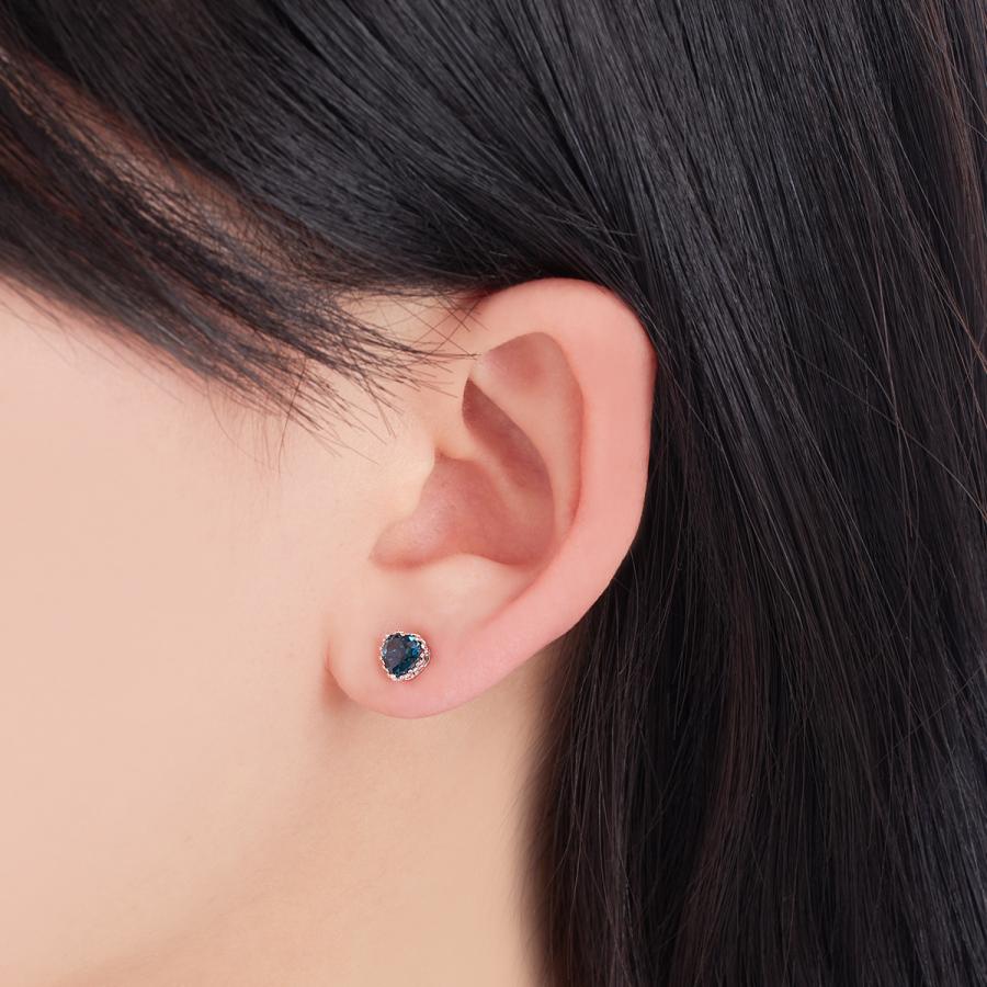 ジュエリーツツミ K10ホワイトゴールドロンドンブルートパーズピアス