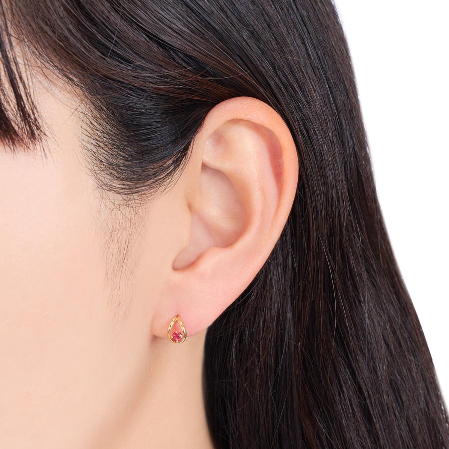 ジュエリーツツミ K18イエローゴールドルビーピアス : ジュエリー