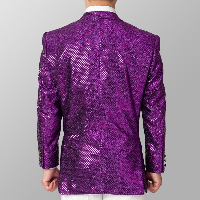 キラキラ スパンコール ジャケット メンズ 男性 パープル 紫色