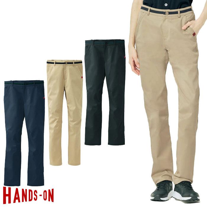 パンツ HL2685 レディース SS〜3L ベージュ チノパン 脇ゴム ズボン