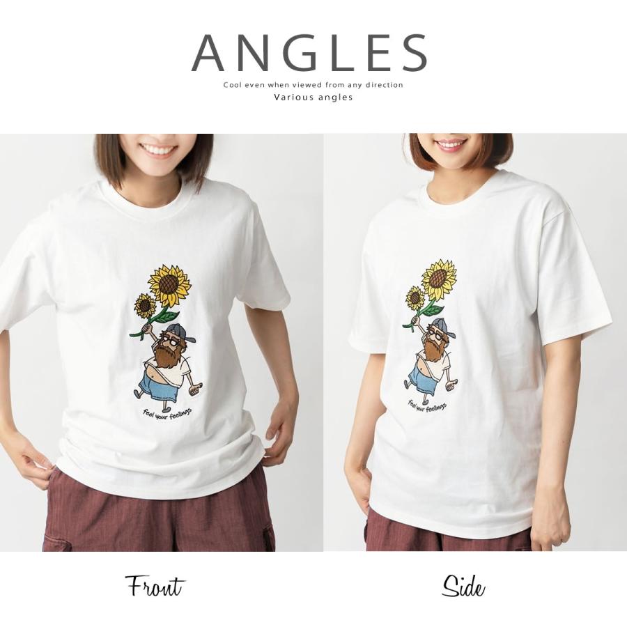 gym master（ジムマスター） プリントTシャツ ひまわり おじさん