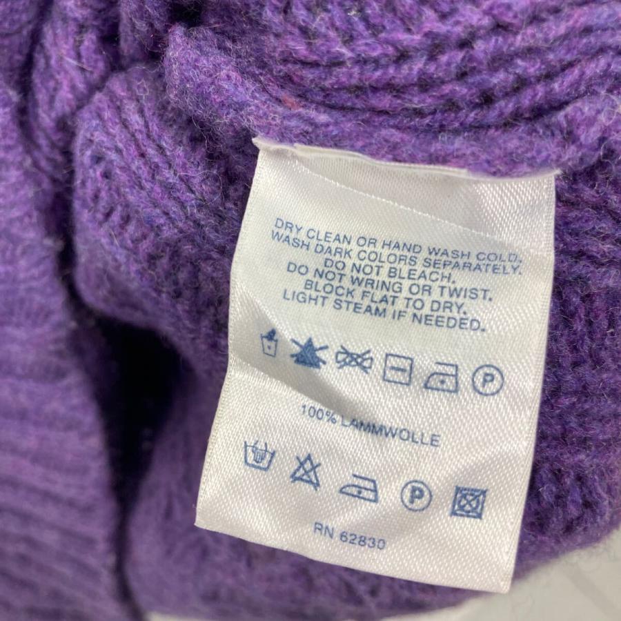 LANDS' END ウール ケーブルニット セーター レディース L パープル