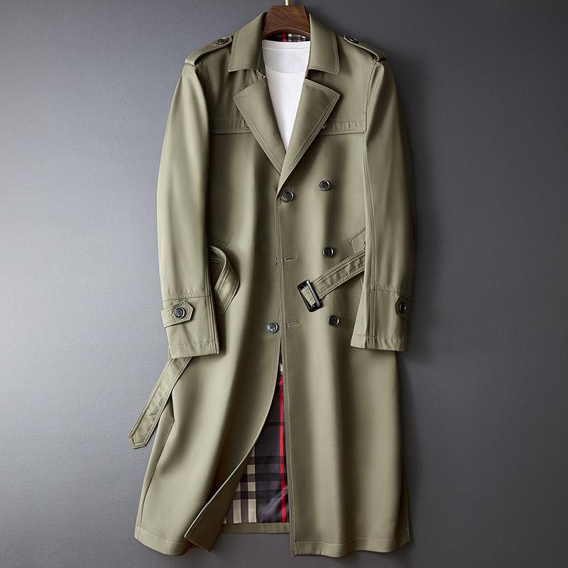 ホームアイホーム ロング ダブルトレンチコートメンズ ビジネス P