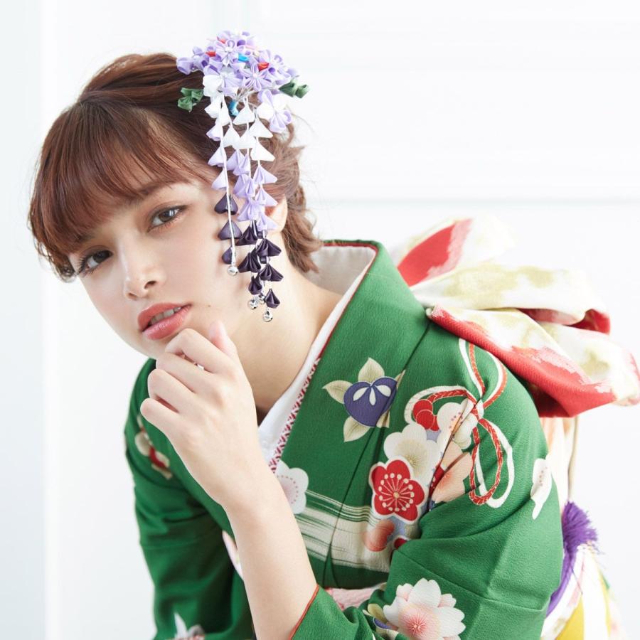 きもの道楽 振袖 レンタル 成人式 結婚式 緑 牡丹と雪輪に鳳凰と花 12