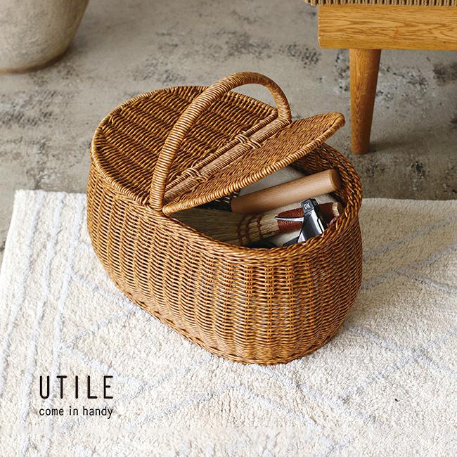 UTILE ユティル オーバル ピクニックバスケット(おしゃれ ラタン風
